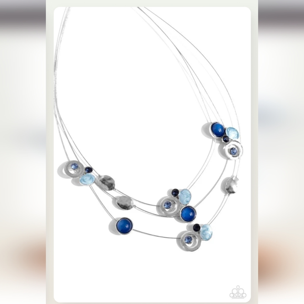 Affectionate Array Blue Necklace Wire Fashion Jewerly Paparazzi